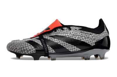 Men's Adidas Predator Elite Foldover Tongue FG Firm Ground Low-Tops Football Boots - Silver/Black/Red