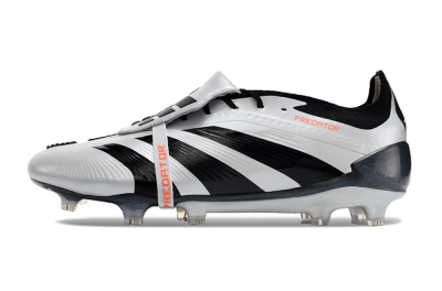 Men's Adidas Predator Elite Foldover Tongue FG Firm Ground Low-Tops Football Boots - Silver/Black/Red