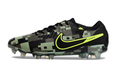Men's Nike Tiempo Legend 10 Elite FG Firm Ground Low-Tops Football Boots - Black/Yellow/Camo