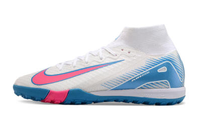 Unisex Nike Air Zoom Mercurial Superfly 10 Elite TF Artificial Turf High-Tops Football Shoes - White/Pink/Blue