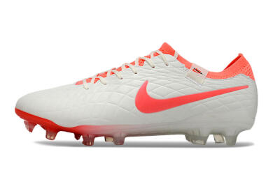 Men's Nike Tiempo Legend 10 Elite FG Firm Ground Low-Tops Football Boots - White/Red