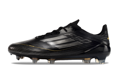 Men's Adidas F50 Elite FG Firm Ground Low-Tops Football Boots - Black/Silver/Gold