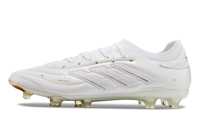 Men's Adidas Copa Pure 2 FG Firm Ground Low-Tops Football Boots - White/Gold
