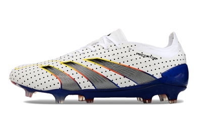 Men's Adidas Predator 24 Elite Euphoria FG Firm Ground Low-Tops Football Boots - White/Silver/Blue