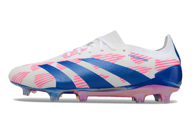Men's Adidas Predator Accuracy Elite FG Firm Ground Low-Tops Football Boots - White/Pink/Blue