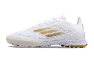 Men's Adidas F50 Elite TF Artificial Turf Low-Tops Football Shoes - White/Gold