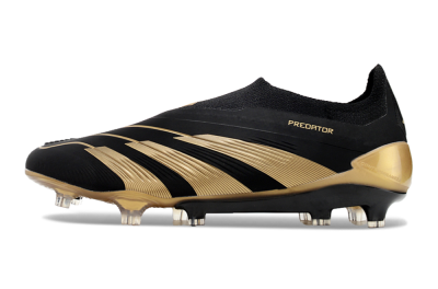 Men's Adidas Predator Accuracy+ Laceless FG Firm Ground Low-Tops Football Boots - Black/Gold
