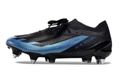 Men's Adidas X Bugatti Crazyfast.1 SG Soft Ground Low-Tops Football Boots - Black/Blue/Silver