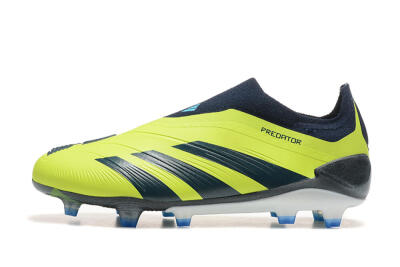 Men's Adidas Predator 24 Elite Laceless FG Firm Ground Low-Tops Football Boots - Yellow/Black/Blue