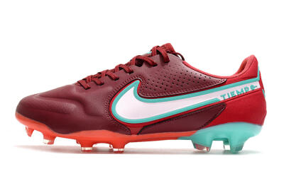 Men's Nike Tiempo Legend 9 Elite FG Firm Ground Low-Tops Football Boots - Red/Jade/White