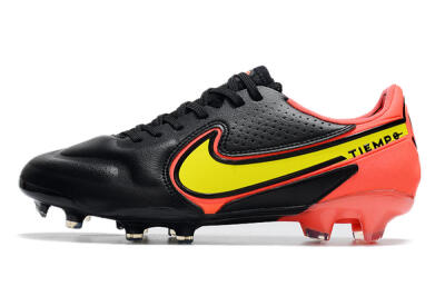 Men's Nike Tiempo Legend 9 Elite FG Firm Ground Low-Tops Football Boots - Black/Yellow/Red