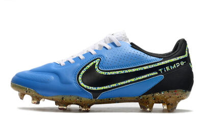 Men's Nike Tiempo Legend 9 Elite FG Firm Ground Low-Tops Football Boots - Blue/Yellow/Black