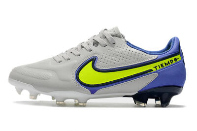 Men's Nike Tiempo Legend 9 Elite FG Firm Ground Low-Tops Football Boots - White/Yellow/Blue