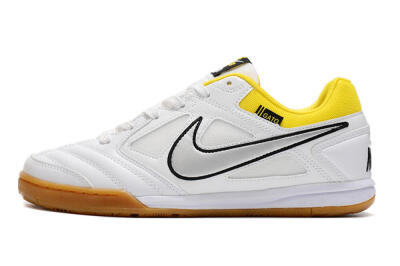 Men's Supreme x Nike SB Gato IC Indoor & Futsal Low-Tops Football Shoes - White/Silver/Yellow