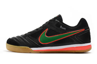 Men's Supreme x Nike SB Gato IC Indoor & Futsal Low-Tops Football Shoes - Black/Red/Green