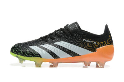 Men's Adidas Predator 24 Elite FG Firm Ground Low-Tops Football Boots - Black/White/Yellow/Orange