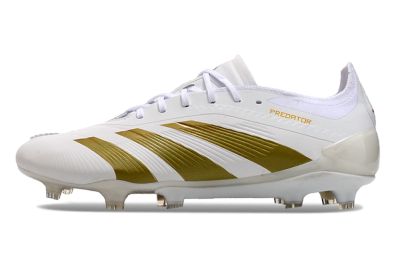 Men's Adidas Predator Elite 24 FG Firm Ground Low-Tops Football Boots - Beige/White/Gold
