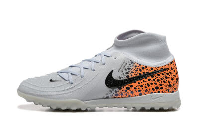 Men's Nike Phantom Luna Elite TF Artificial Turf High-Tops Football Shoes - Grey/Black/Leopard