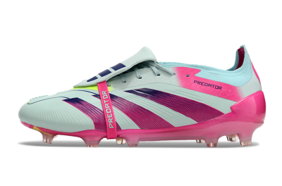 Men's Adidas Predator Elite Foldover Tongue FG Firm Ground Low-Tops Football Boots - Blue/Purple/Pink