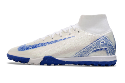 Unisex Nike Air Zoom Mercurial Superfly 10 Elite TF Artificial Turf High-Tops Football Shoes - Beige/Blue