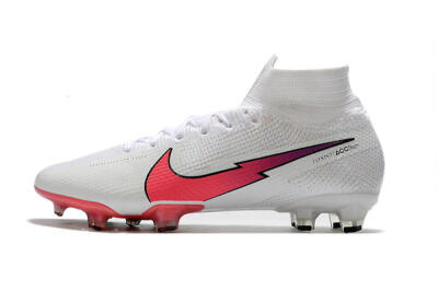 Men's Nike Mercurial Superfly 7 Elite FG Firm Ground High-Tops Football Boots - White/Red/Blue
