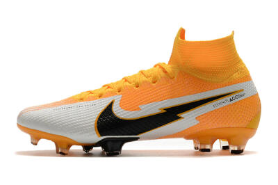 Men's Nike Mercurial Superfly 7 Elite FG Firm Ground High-Tops Football Boots - Orange/White/Black