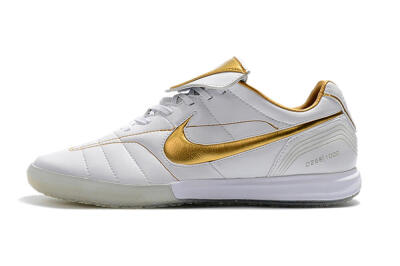 Men's Nike Tiempo Legend 7 Elite R10 IC Indoor & Futsal Low-Tops Football Shoes - White/Gold