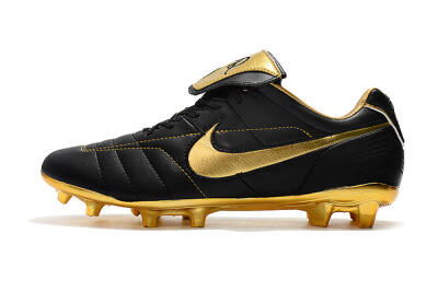 Men's Nike Tiempo Legend 7 Elite R10 FG Firm Ground Low-Tops Football Boots - Black/Gold