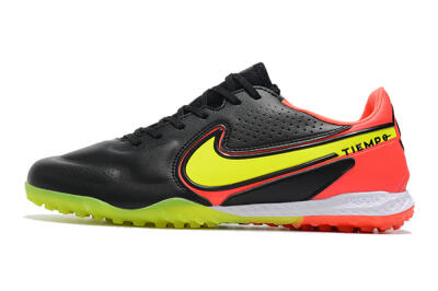 Men's Nike React Tiempo Legend 9 Pro TF Artificial Turf Low-Tops Football Shoes - Black/Yellow/Red