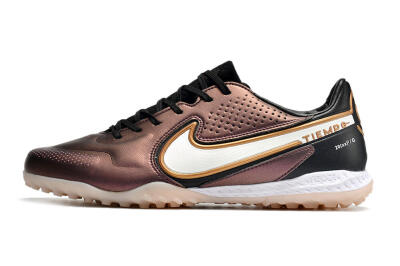 Men's Nike React Tiempo Legend 9 Pro TF Artificial Turf Low-Tops Football Shoes - Gold/White/Black