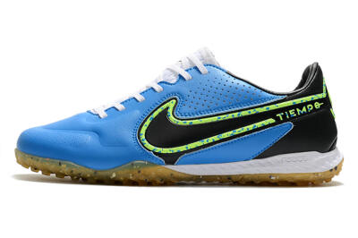 Men's Nike React Tiempo Legend 9 Pro TF Artificial Turf Low-Tops Football Shoes - Blue/Black/Yellow
