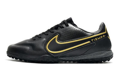 Men's Nike React Tiempo Legend 9 Pro TF Artificial Turf Low-Tops Football Shoes - Black/Gold/White
