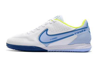 Men's Nike React Tiempo Legend 9 Pro IC Indoor & Futsal Low-Tops Football Shoes - White/Blue/Yellow