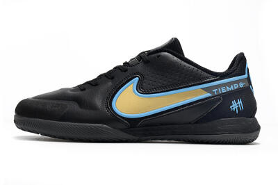 Men's Nike React Tiempo Legend 9 Pro IC Indoor & Futsal Low-Tops Football Shoes - Black/Gold/Blue