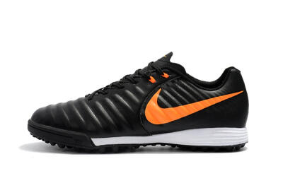 Men's Nike Tiempox Ligera IV TF Artificial Turf Low-Tops Football Shoes - Black/Orange/White