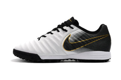 Men's Nike Tiempox Ligera IV TF Artificial Turf Low-Tops Football Shoes - White/Gold/Black