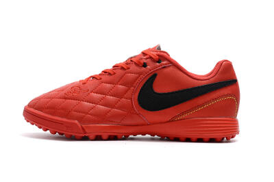 Men's Nike Tiempox Finale 10R TF Artificial Turf Low-Tops Football Shoes - Red/Black