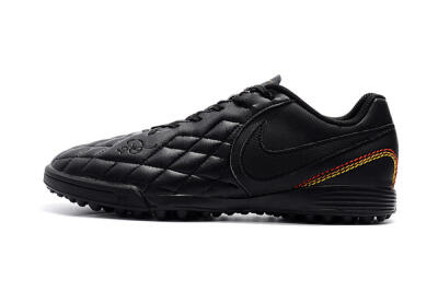 Men's Nike Tiempox Finale 10R TF Artificial Turf Low-Tops Football Shoes - Black/Red/Yellow