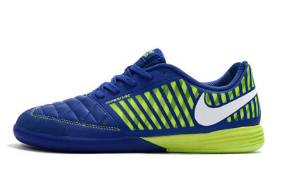 Men's Nike Lunar Gato 2 IC Indoor & Futsal Low-Tops Football Shoes - Blue/Yellow/White