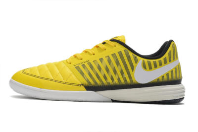 Men's Nike Lunar Gato 2 IC Indoor & Futsal Low-Tops Football Shoes - Yellow/Black/White