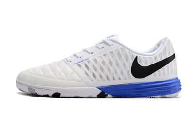 Men's Nike Lunar Gato 2 IC Indoor & Futsal Low-Tops Football Shoes - White/Black/Blue