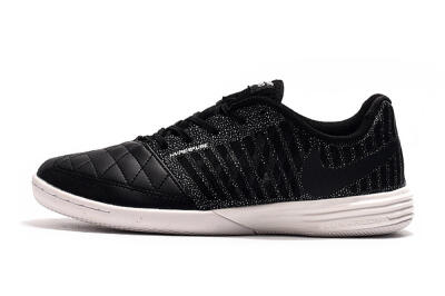 Men's Nike Lunar Gato 2 IC Indoor & Futsal Low-Tops Football Shoes - Black/Silver/White