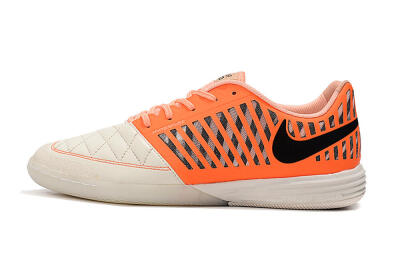 Men's Nike Lunar Gato 2 IC Indoor & Futsal Low-Tops Football Shoes - White/Orange/Black