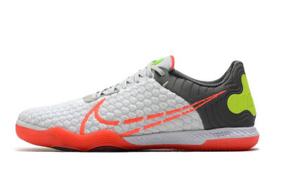 Men's Nike React Gato IC Indoor & Futsal Low-Tops Football Shoes - White/Red/Yellow/Grey