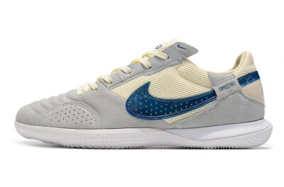 Men's Nike Street Gato IC Indoor & Futsal Low-Tops Football Shoes - Grey/Beige/Blue