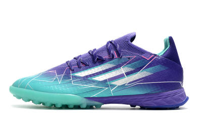 Men's Adidas X Speedflow.1 TF Artificial Turf Low-Tops Football Shoes - Jade/Silver/Purple
