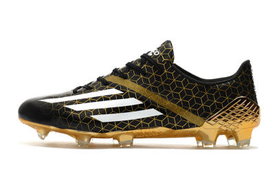 Men's Adidas F50 Adizero Ghosted FG Firm Ground Low-Tops Football Boots - Black/White/Gold