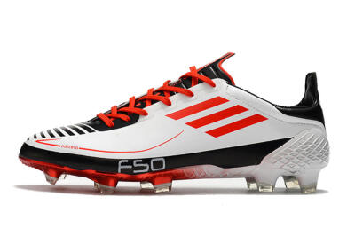 Men's Adidas F50 Adizero Ghosted FG Firm Ground Low-Tops Football Boots - White/Red/Black