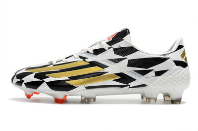 Men's Adidas F50 Adizero Ghosted FG Firm Ground Low-Tops Football Boots - White/Black/Gold