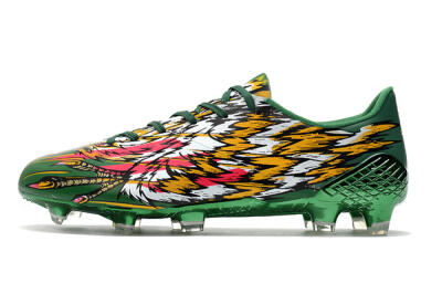 Men's Adidas F50 Adizero Ghosted FG Firm Ground Low-Tops Football Boots - Green/Pink/Yellow